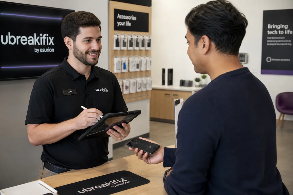 Accueil SAV en boutique : création d'un bon de réparation sur tablette